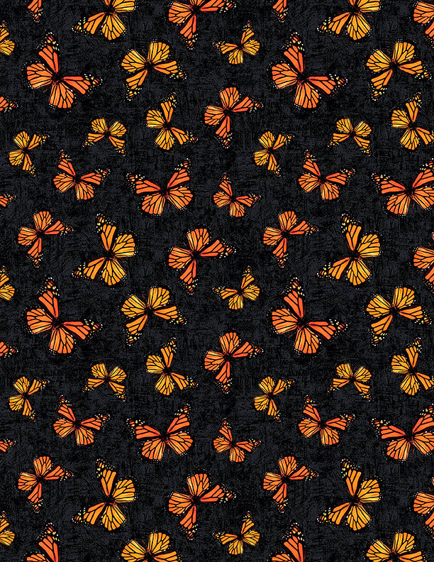 Sunshine Whispers - Butterflies Toss Black -3080 28656 998