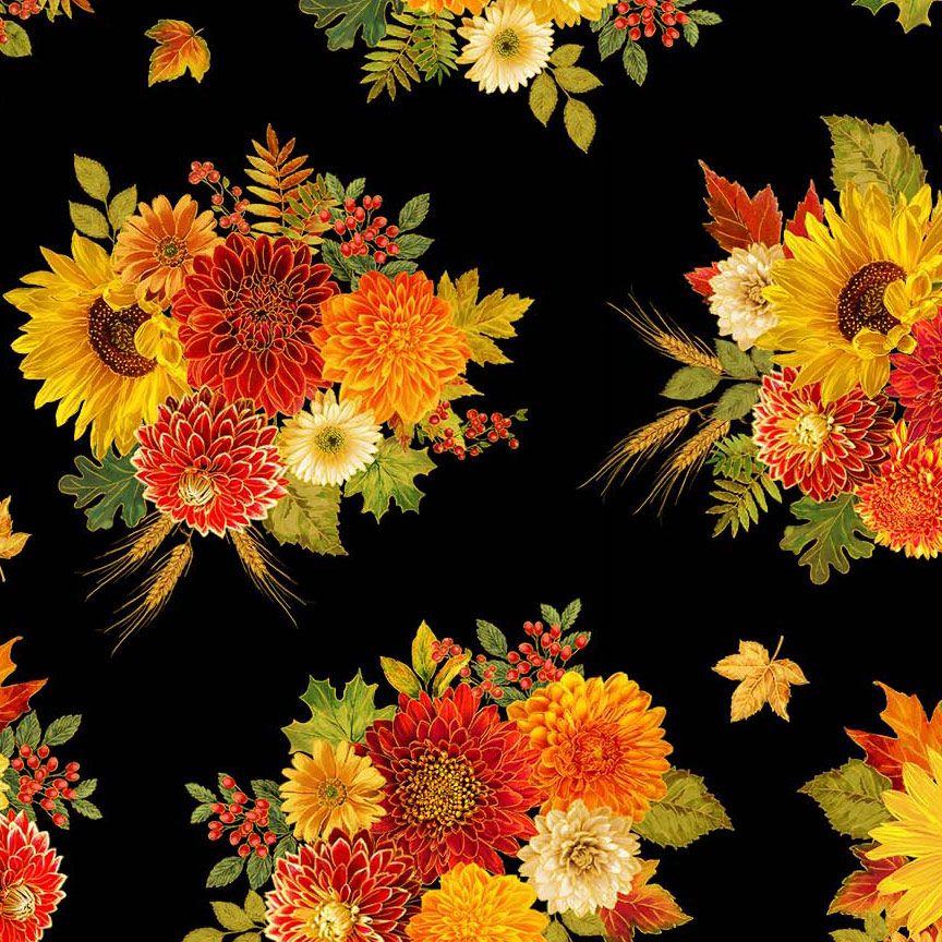Give Thanks - Bouquets Metallic - HARVEST-CM4132 BLACK