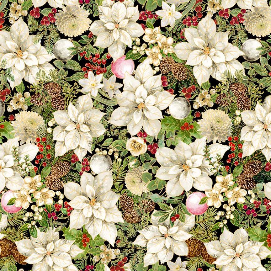 Merry Christmas - Holiday Floral Metallic - HOLIDAY-CM4144