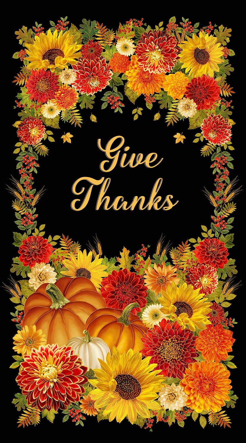 Give Thanks - Metallic Panel 24" - PANEL-CM4130 BLACK