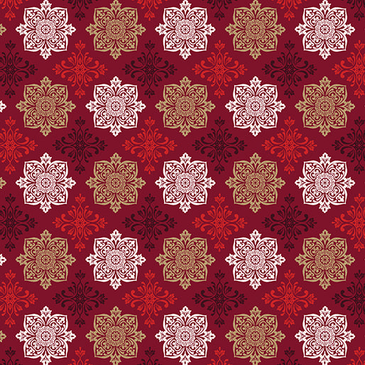 Holiday Nouveau - Holiday Medallions Crimson - 15152M-19