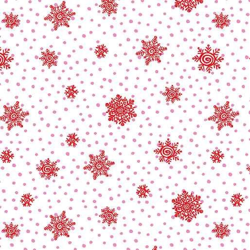 Snow Joy - Playful Flakes Red/White - 16804-21