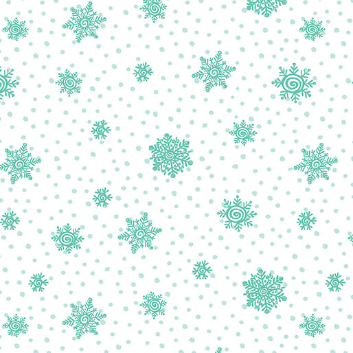 Snow Joy - Playful Flakes Turquoise/White - 16804-81