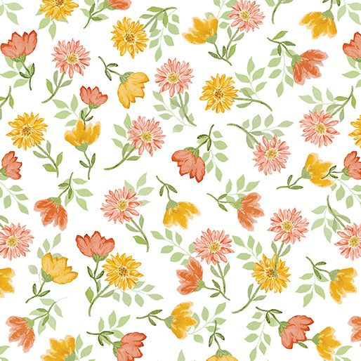 Montgomery Mountain Charm - Mountain Flower Toss Coraline/White - 16813-25