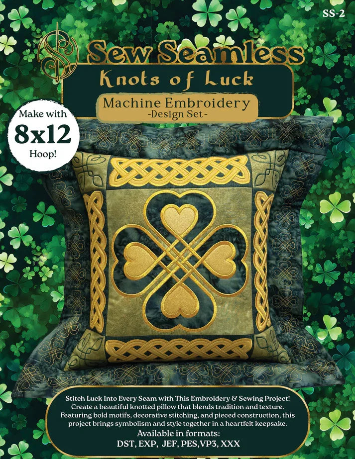 Knots of Luck - Embroidery Design Set (Printed Instructions + USB + Digital Download Code)