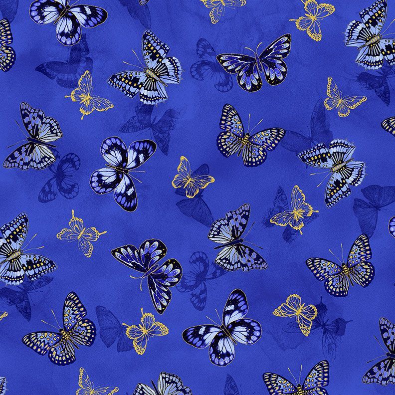 Moonlight - Tossed Butterfly Metallic - LOTUS-CM3990 ROYAL