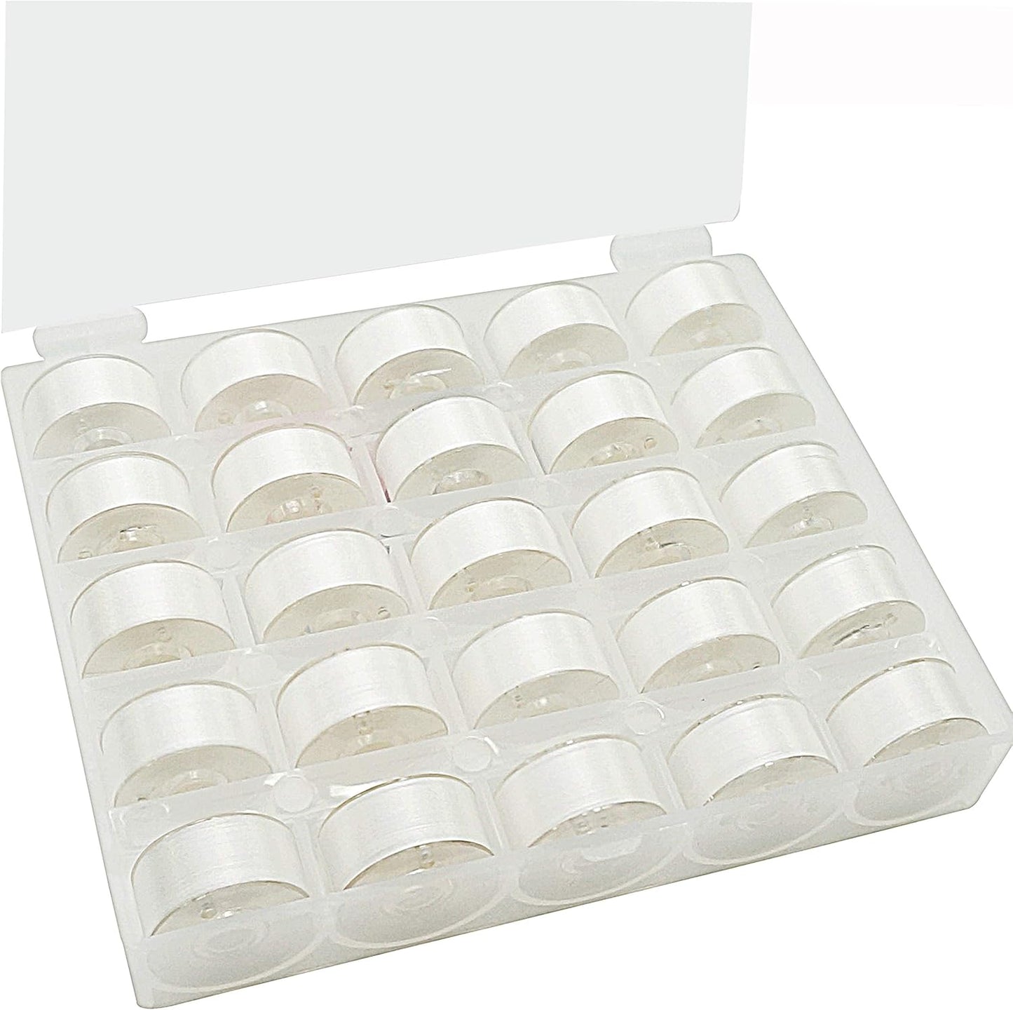 25 pcs Pre-Wound White Bobbins, Class A