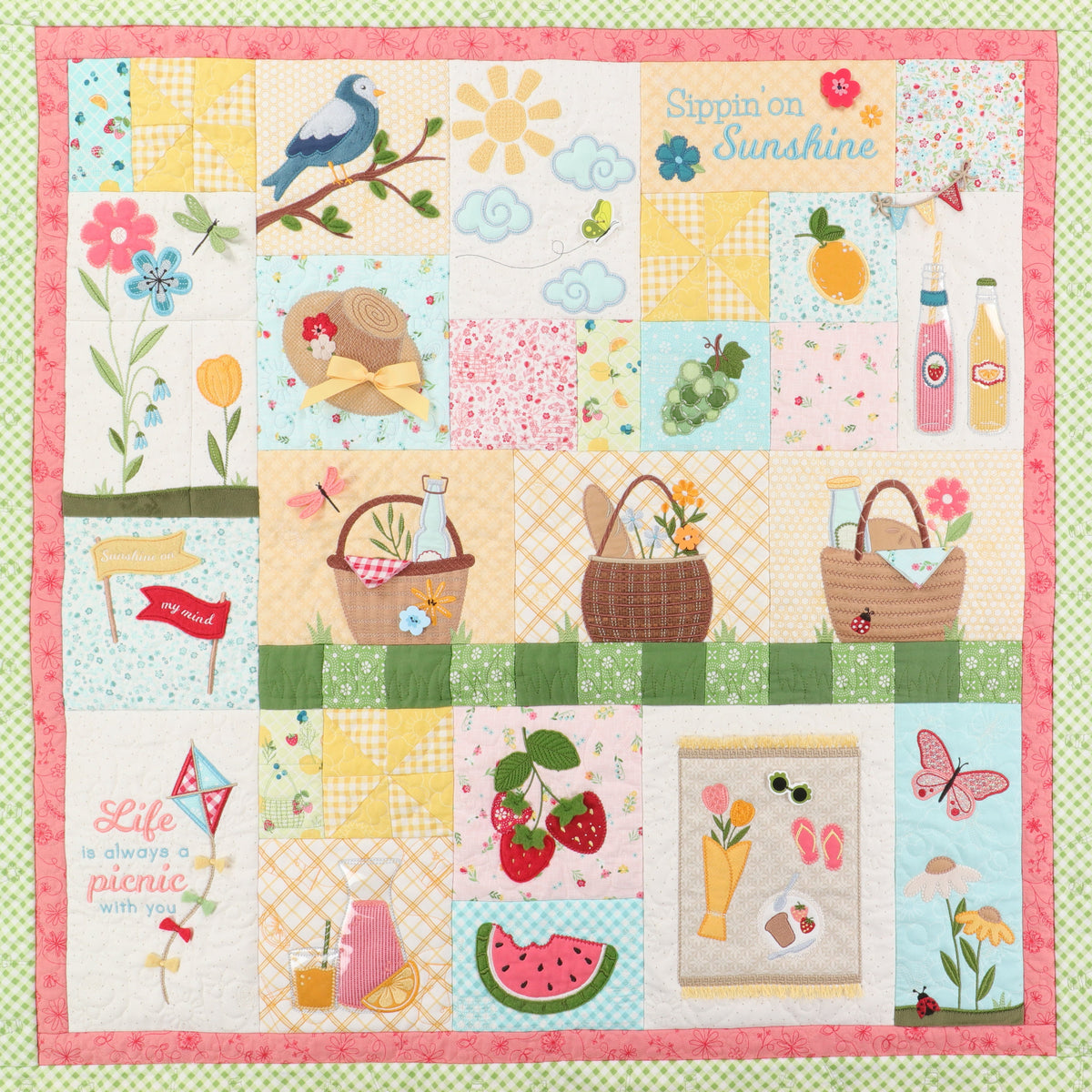 Sippin' on Sunshine Feature Quilt Embroidery Design