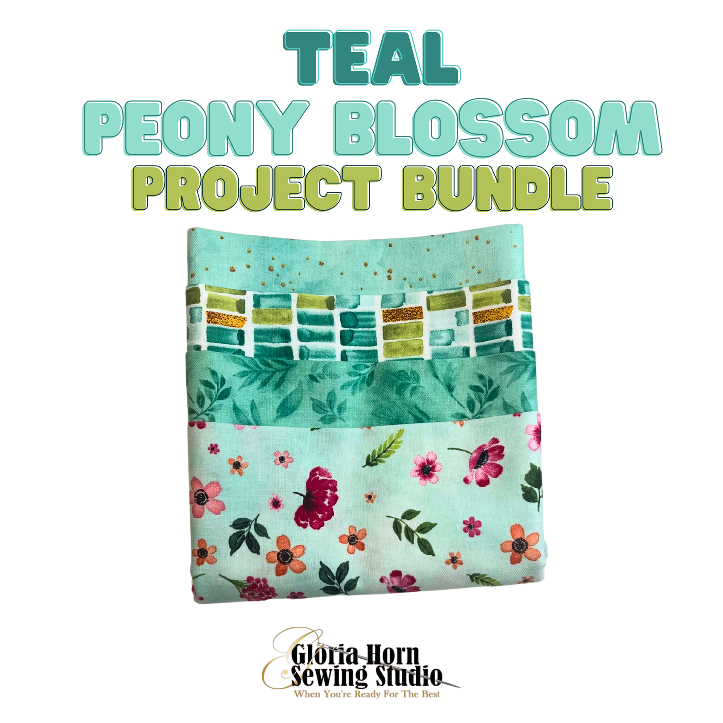 Teal Peony Blossom - Project Bundle