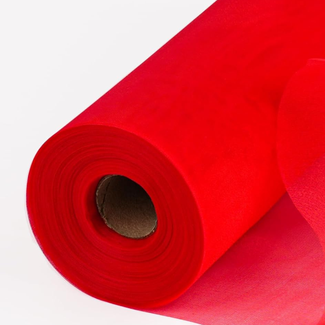 Red - Organza Tulle Roll - 12" x 50 yards