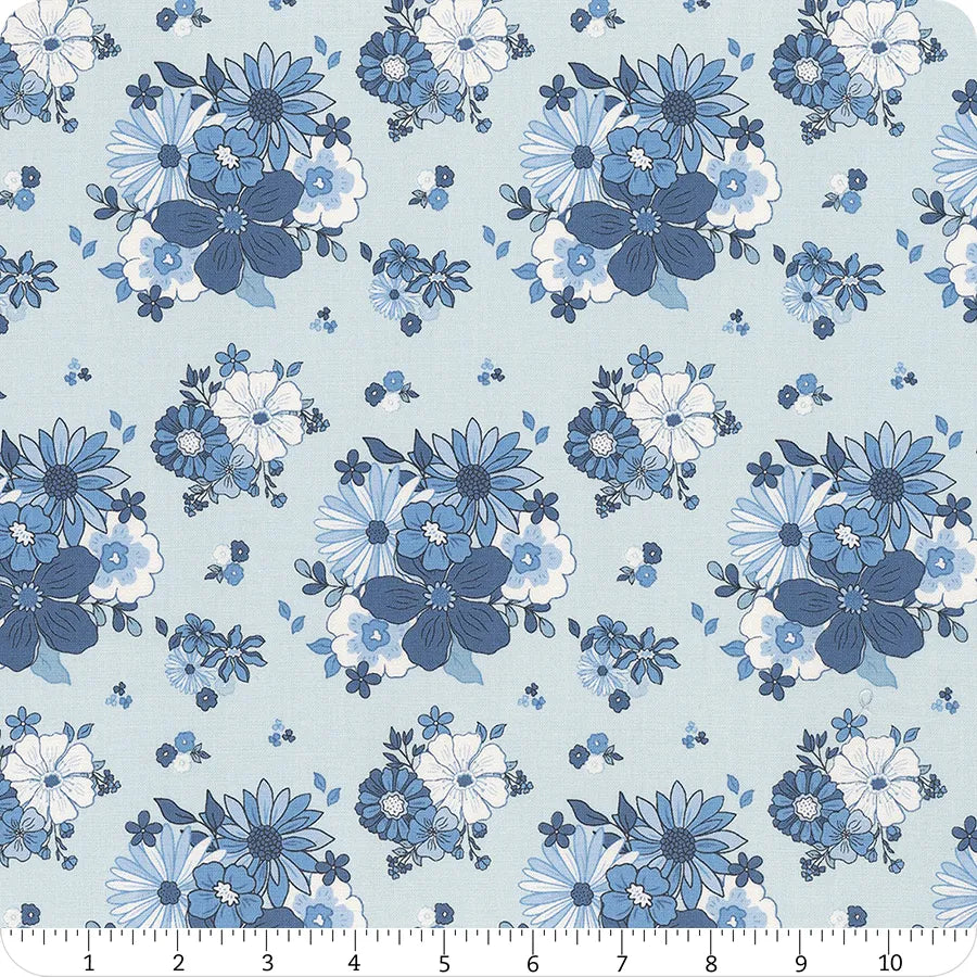 Blue Blooms and Threads - Blue Main - C17120-BLUE