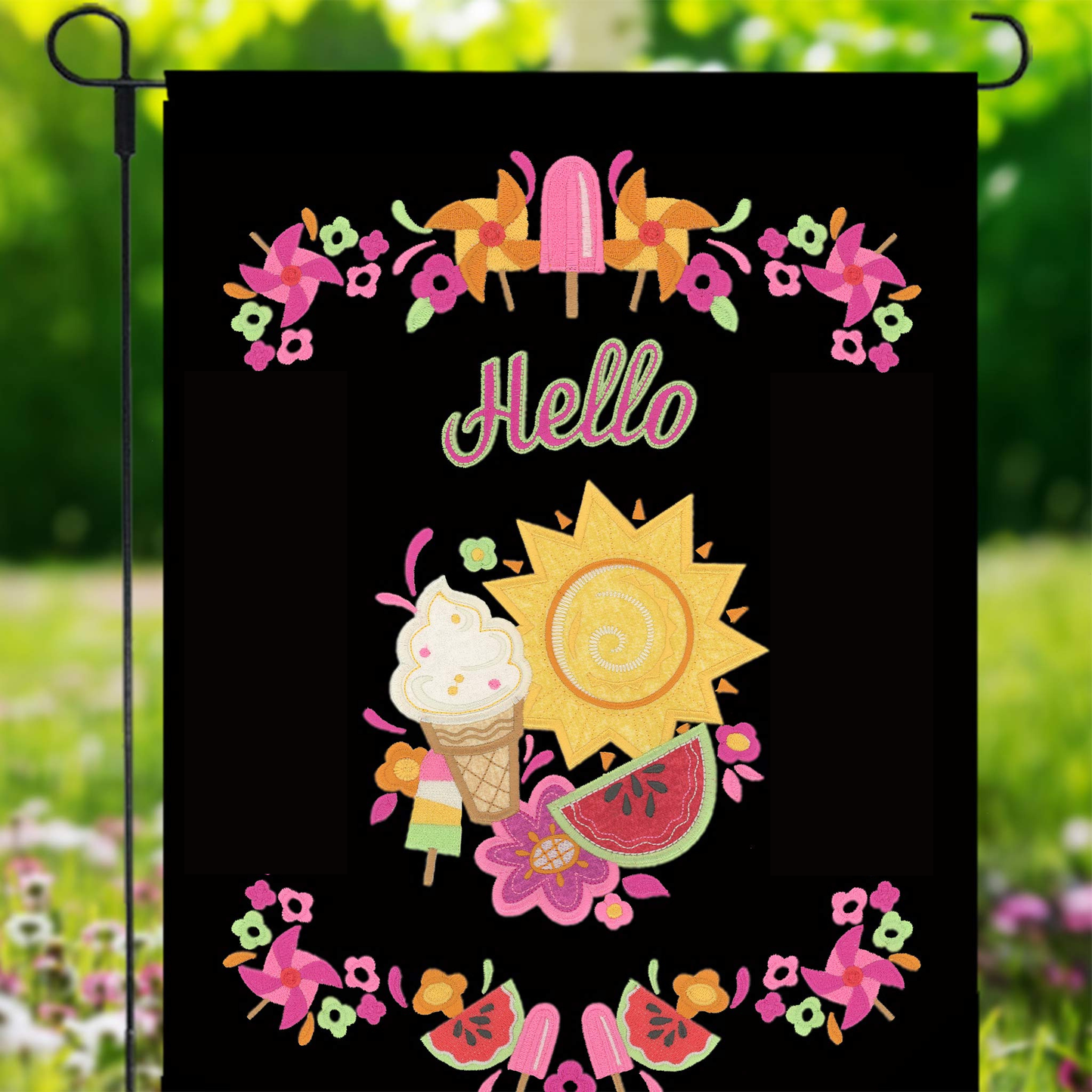 Summer Garden Flag - Embroidery Elegance - Project Kit