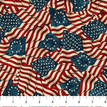 America 250 - Beige Multi Flags Backing - B28371-12