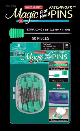 Magic Pins Flathead Patchwork Extra Long 50pc