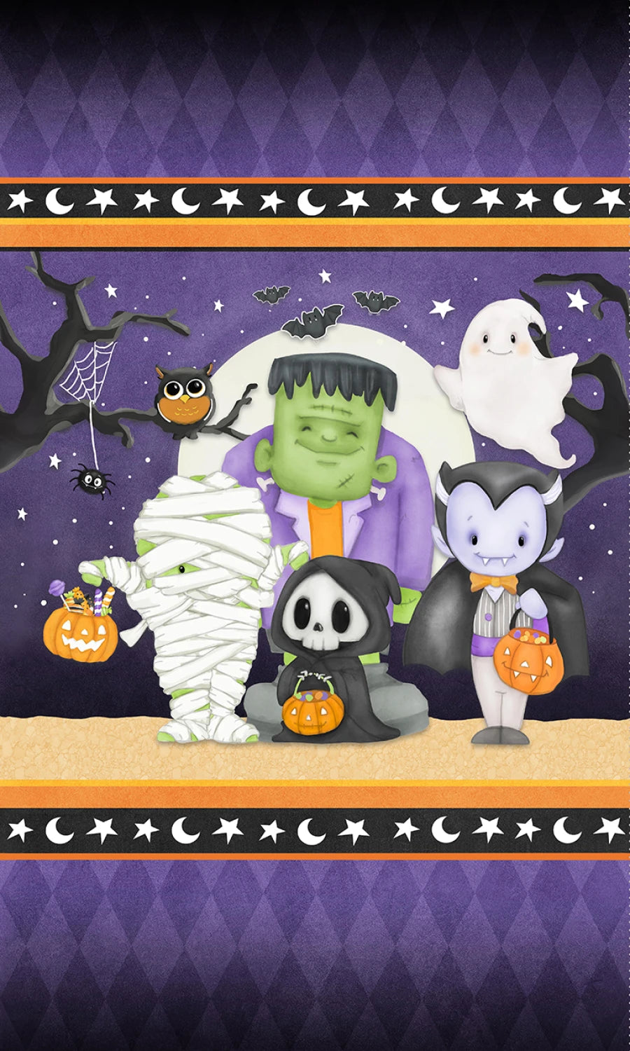 Moonlight Mischief Glow - Multi 24" Monster Panel - 2564PG-59