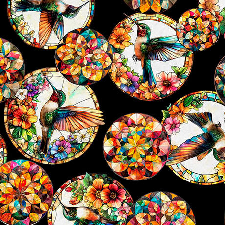 Flight of the Hummingbird - Stained Glass Hummingbird Circle - 2600 32193 J