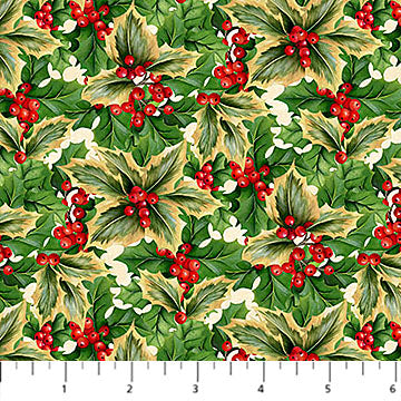 Deck the Halls - Holly Multi Beige Multi - 28998-12