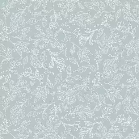 Unexpected Red - Slate Fineline Floral 6in repeat - 9279S-11