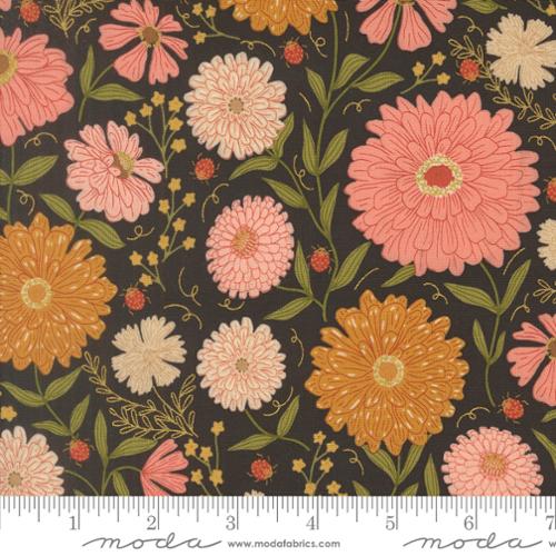 Ladybug Whimsy Metal - Zinnias Ladybugs Florals Midnight - 48440 18M-MO