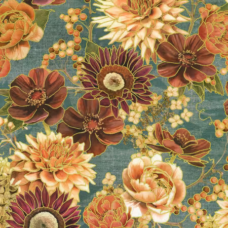 Hello Fall - Florals Dusty Blue - AWHDM2391768