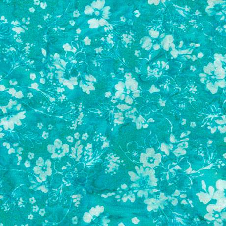 HudroHue - Dark Aqua Batik Floral - B1028-Q-QT