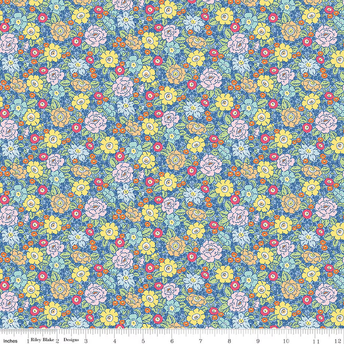 Traditional 30's - Floral Blue - C18246-BLUE-RB