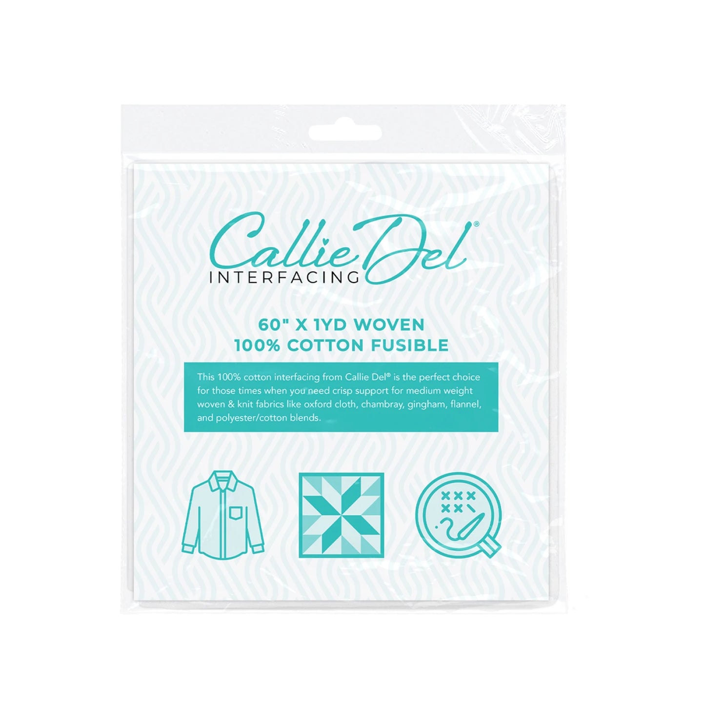 Callie Del Woven 100% Cotton Fusible Interfacing - 60" x 1 yd
