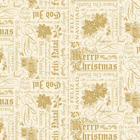 Poinsettias at Christmas - Text Cream Foil - CF17632R-CREAM