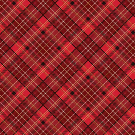 Poinsettias at Christmas - Plaid Red Foil - CF17633R-RED