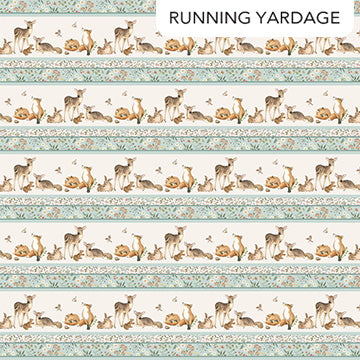 Woodland Heart - Border Stripe Blue Multi - DP28721-42