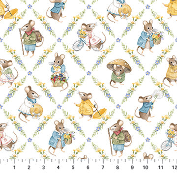 Diamond Grid - White Multi - Country Mouse - DP29008-10