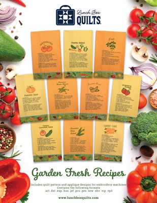 Garden Fresh Recipe Towels Embroidery Collection