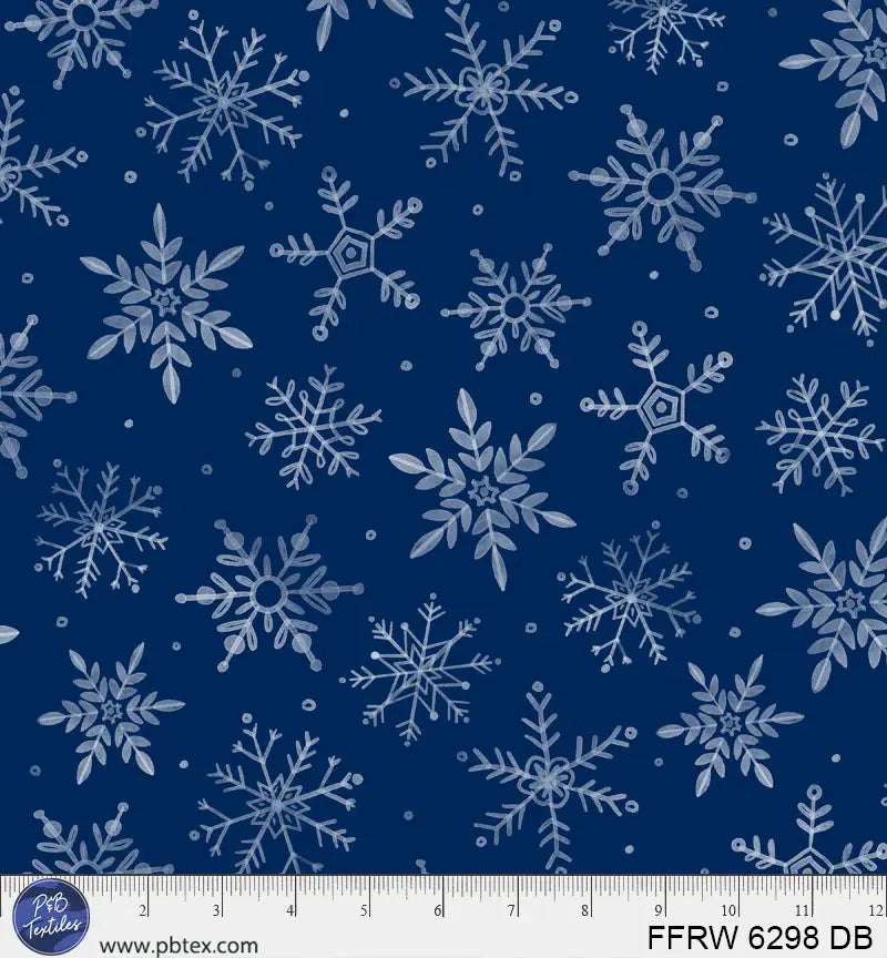 First Frost - Dark Blue Snowflakes - FFRW-6298-DB
