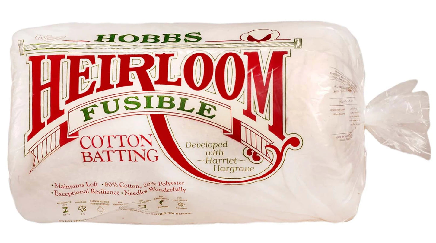 Heirloom Fusible Cotton Blend Batting - 45" x 60"