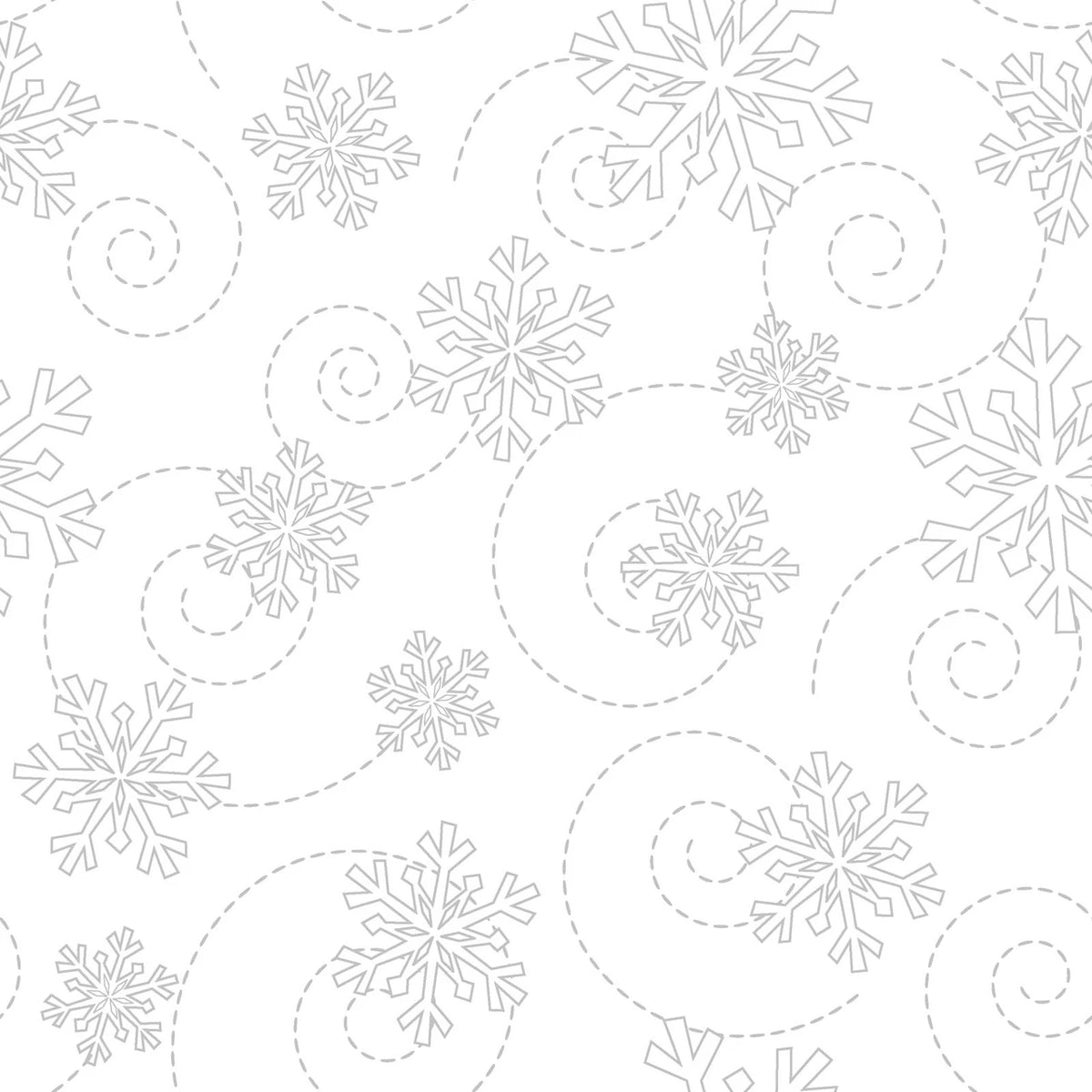 Kimberbell Basics - Snowflakes - White on White - MAS8240-WW