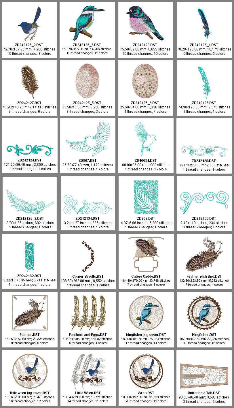 Birds of a Feather - Embroidery Designs
