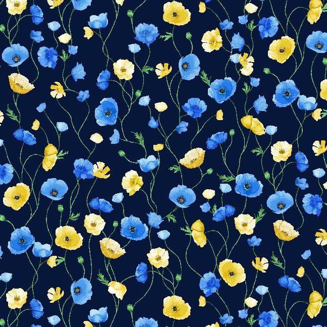 Poppy Serenade - Poppies on Vines Night - POPPY-CD4166 NIGHT