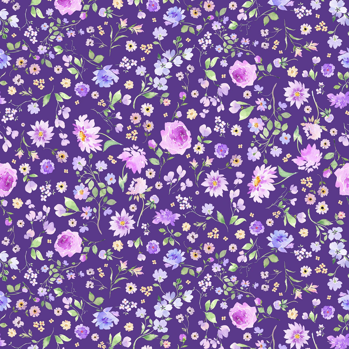 Chateau En Fleur - Dark Purple Digital Allover Floral - Y4976-28-CW