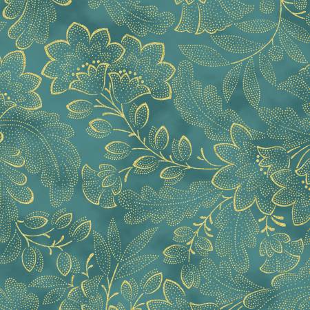 Crown & Vine - Dustyteal/Gold - Y7818H-D21G