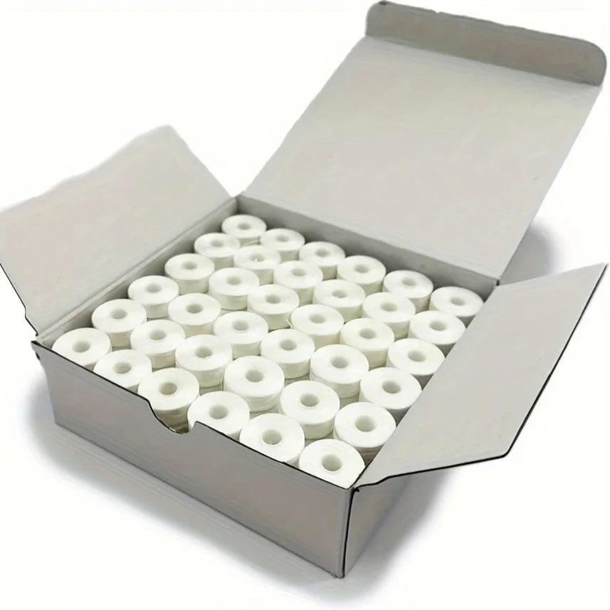 144 Pre-Wound Bobbin Set - 60wt Type A Embroidery Bobbins Class White