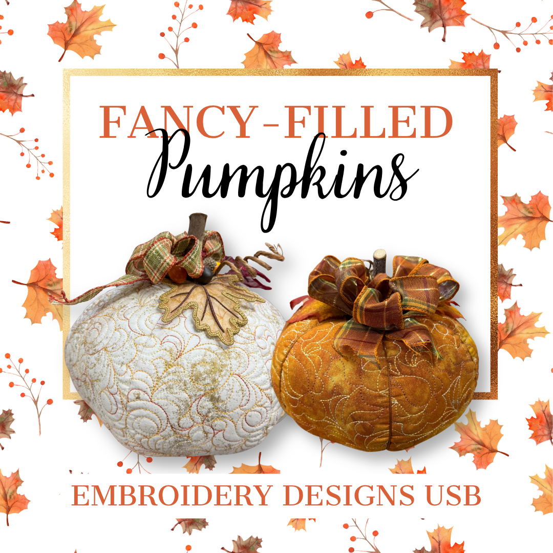 Fancy-Filled Pumpkin Embroidery Designs - USB
