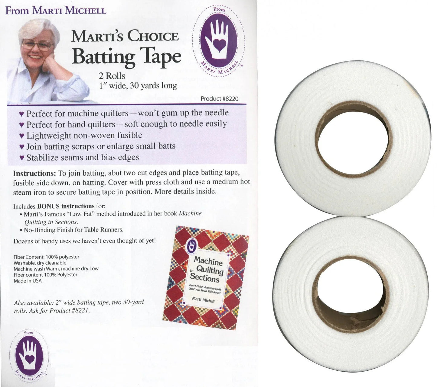 Marti's Choice Fusible Tape - 1" x 30 yds - 2 pk