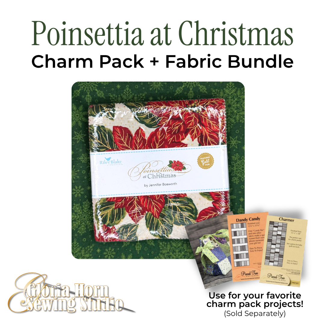 Poinsettia at Christmas — Charm Pack + Fabric Bundle