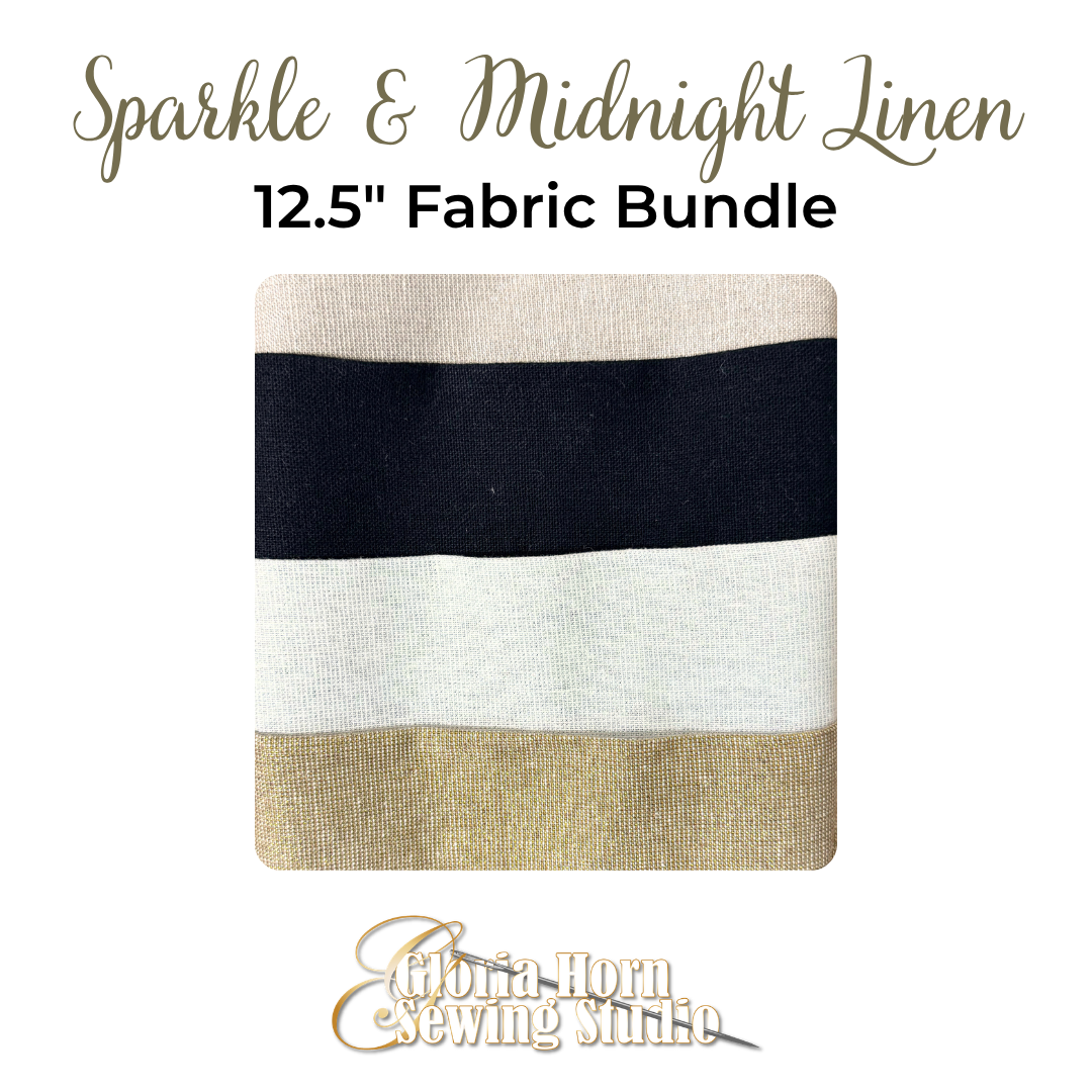 Sparkle & Midnight Linen Fabric Bundle | Four 12.5” x WOF
