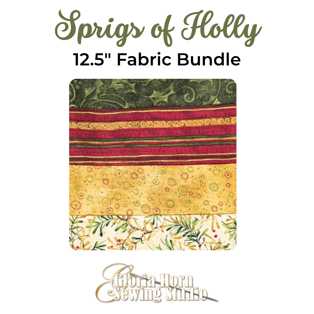 Sprigs of Holly - Fabric Bundle | Four 12.5” x WOF