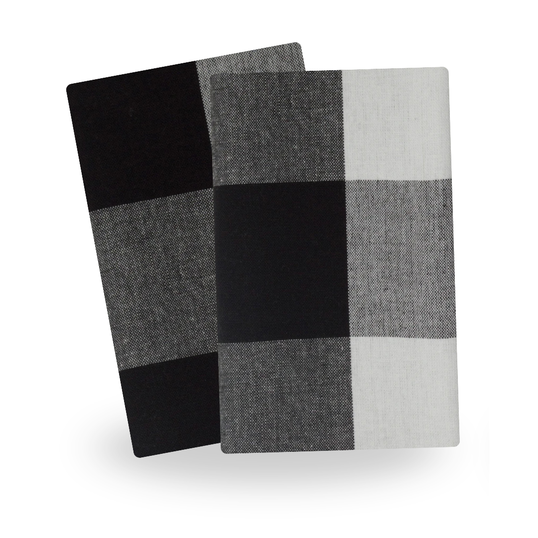 Black/White Farmhouse Check Tea Towels, Set of 2