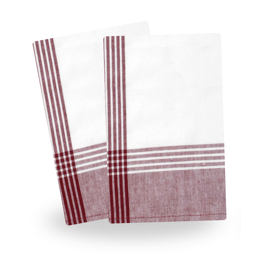 Red/White McLeod No Stripe Tea Towels, Set of 2