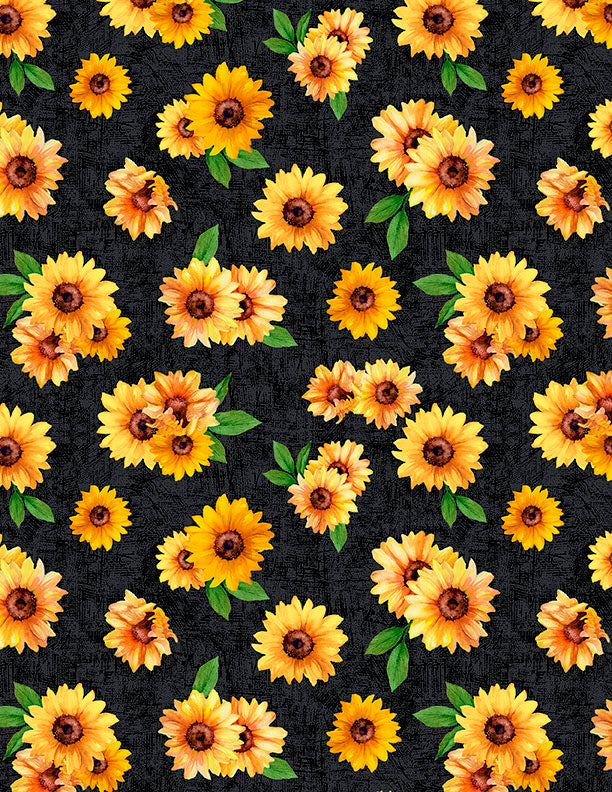 Sunshine Whispers - Sunflower Toss Black - 3080 28655 957