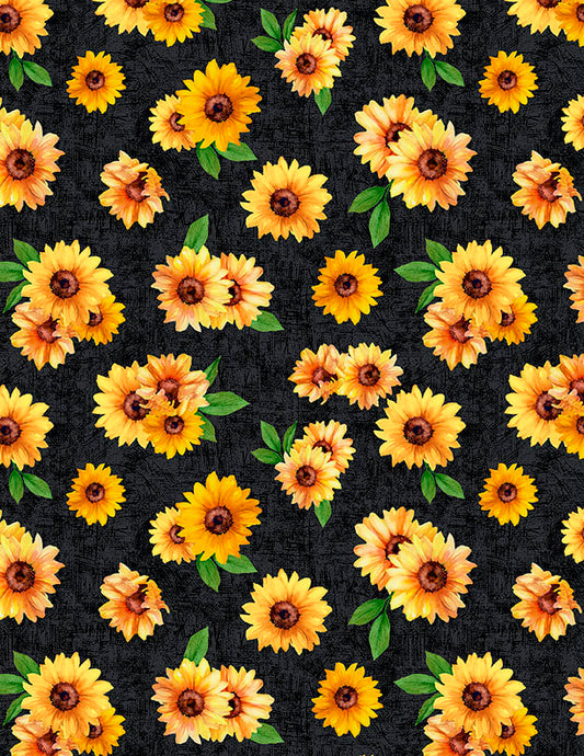 Sunshine Whispers - Sunflower Toss Black - 3080 28655 957