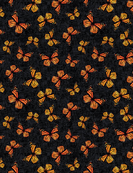 Sunshine Whispers - Butterflies Toss Black -3080 28656 998